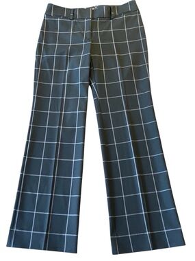 Ann Taylor LOFT Black/Grey Marisa Windowpane Straight Leg Pant (2P)